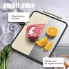 imageEXTRA LARGE Cutting BoardDouble Sided Stainless Steel Cutting Boards Set for kitchenStainless SteelWheat straw pp Cutting Board for meatDishwasher Safe 20  13816  1112  83 InchSet of 2