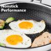 imageFrying Pan with Lid 10 Inch Hybrid Non Stick Stainless Steel Skillets Dishwasher Induction Oven Broiler Safe Non Toxic Chefs Pan PFOA Free Cookware