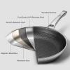 imageFrying Pan with Lid 12 Inch Hybrid Non Stick Stainless Steel Skillets Dishwasher Induction Oven Broiler Safe Non Toxic Chefs Pan PFOA Free CookwarePan