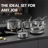 imageSNOWCLAD Pots and Pans Set Non Stick 10 Pcs Hybrid Stainless Steel Cookware Sets Non Stick Frying Pans Saucepans Saute Pan ampamp Stock Pot PFOA Free Kitchen SkilletInduction Compatible10pc