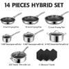 imageSNOWCLAD Pots and Pans Set Non Stick 10 Pcs Hybrid Stainless Steel Cookware Sets Non Stick Frying Pans Saucepans Saute Pan ampamp Stock Pot PFOA Free Kitchen SkilletInduction Compatible14pc