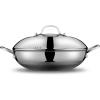 imageWok 13 Inch Hybrid Woks ampamp Stirfry Pans Nonstick Non Toxic Stainless Steel Wok Pan with Lid Dishwasher Induction Oven Broiler Safe PFOA Free Cookware Non StickDouble Handles