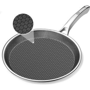 imageCrepe Pan10 in Nonstick Crepe Pan Granite Flat Skilletnon stick Dosa Tawa Comales Para Tortillas Pancake PanDishwasher and Oven Safe CookwareInduction Compatible PFOA FreeSnowflake