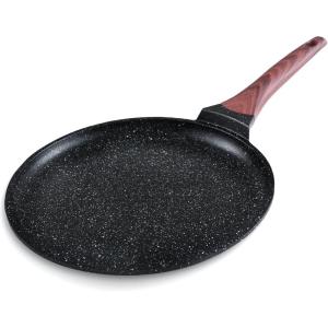 imageCrepe Pan10 in Nonstick Crepe Pan Granite Flat Skilletnon stick Dosa Tawa Comales Para Tortillas Pancake PanDishwasher and Oven Safe CookwareInduction Compatible PFOA FreeGranite