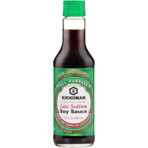 imageKikkoman Soy Sauce  Traditionally Brewed Reduced Sodium Content Healthy and Authentic Ideal for StirFries and Marinades  10 Fl Oz Pack of 1soy sauce